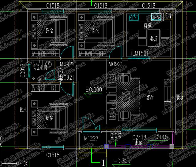 農(nóng)村預(yù)算15萬(wàn)元一層自建小別墅設(shè)計(jì)圖，戶型簡(jiǎn)約美觀