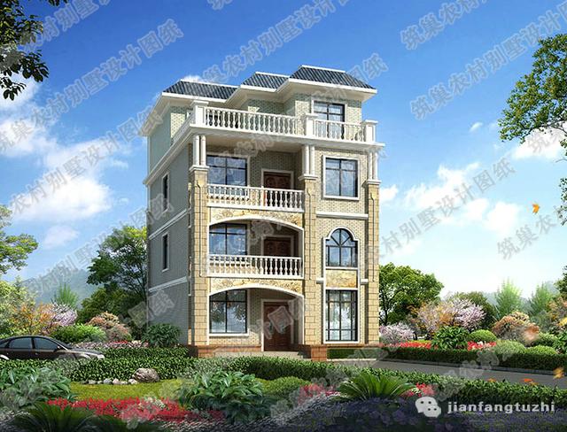 三層半四層農(nóng)村別墅全套設(shè)計圖，造價低又適用