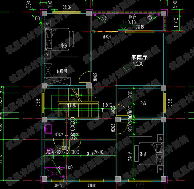 三層半四層農(nóng)村別墅全套設(shè)計圖，造價低又適用