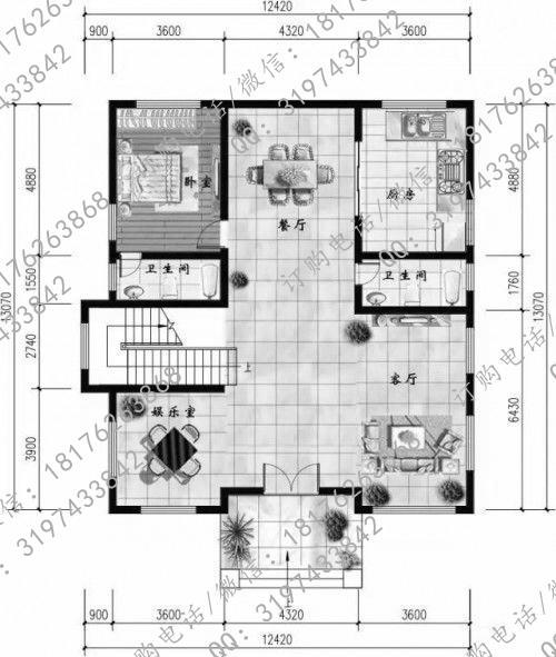 占地160平方米帶挑空客廳三層簡歐農村自建房設計圖，布局流暢，居住舒適度高