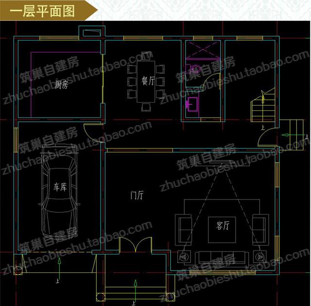三層別墅圖紙，12×12米2廳5臥，造價(jià)30萬(wàn)，挑空客廳+車庫(kù)+露臺(tái)花園