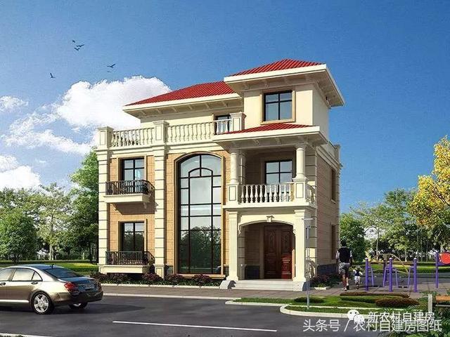 三層小面積農(nóng)村別墅，11X9米，堂屋煙囪大露臺(tái)，人人都能建得起