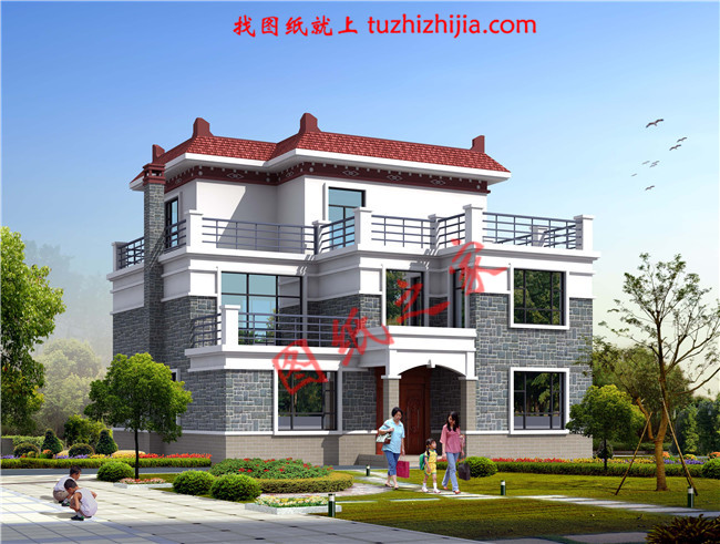 三層平頂樓房設(shè)計(jì)圖，外觀大氣美觀，內(nèi)部結(jié)構(gòu)更是精致實(shí)用