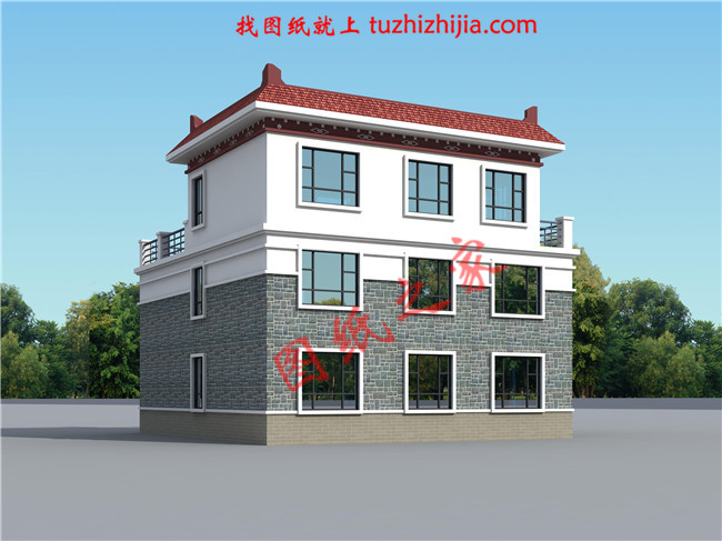 三層平頂樓房設(shè)計(jì)圖，外觀大氣美觀，內(nèi)部結(jié)構(gòu)更是精致實(shí)用