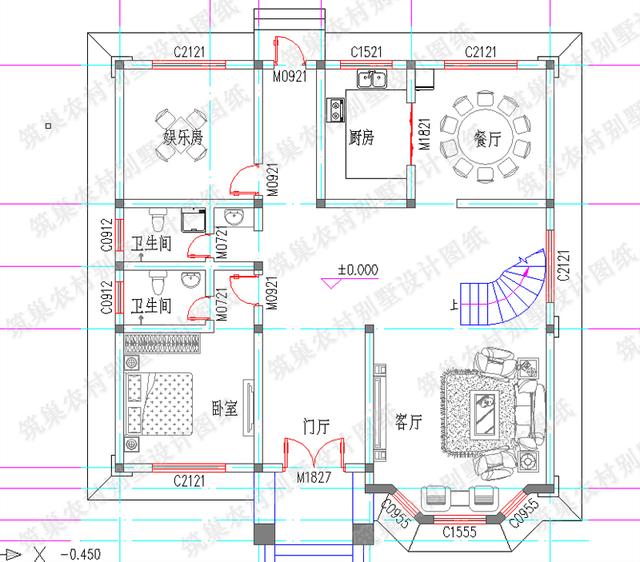 最新三層別墅設計圖，2廳7臥，落地窗+娛樂房+挑空客廳，造價50萬以內(nèi)，漂亮、美觀、實用