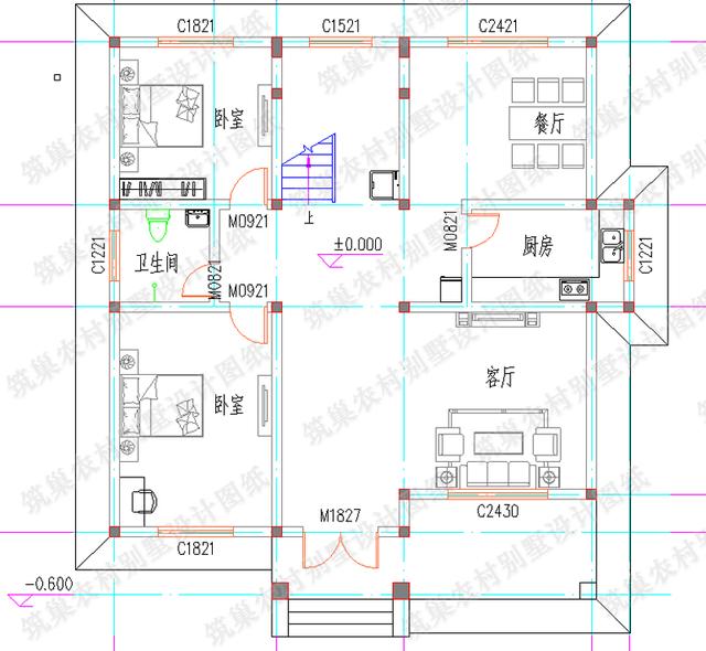 2廳4臥二層農(nóng)村自建房，12×12米，造價(jià)25萬(wàn)，簡(jiǎn)單實(shí)用
