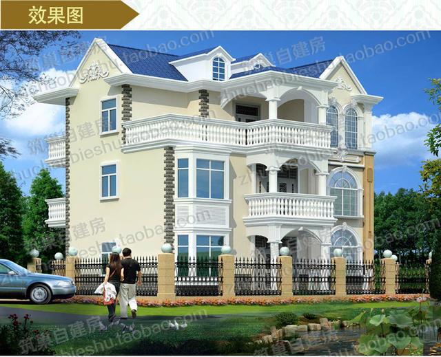 三層農(nóng)村別墅設(shè)計(jì)圖，12×12米，2廳8臥，造價(jià)30萬，南北多陽臺(tái)設(shè)計(jì)！