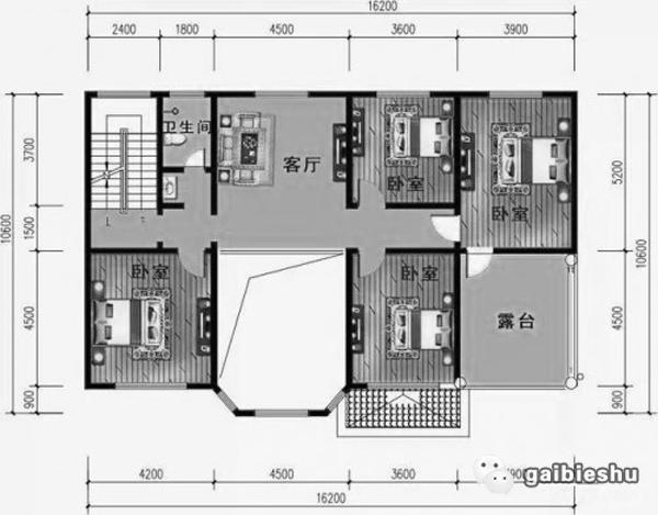 2款三層農(nóng)村別墅戶型設(shè)計(jì)圖，帶車庫，造價(jià)50萬左右