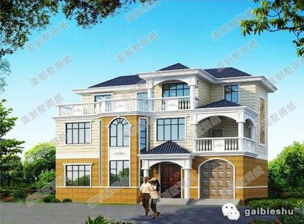 2款三層農(nóng)村別墅戶型設(shè)計(jì)圖，帶車庫，造價(jià)50萬左右