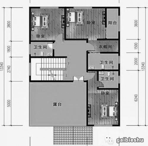 2款三層農(nóng)村別墅戶型設(shè)計(jì)圖，帶車庫，造價(jià)50萬左右
