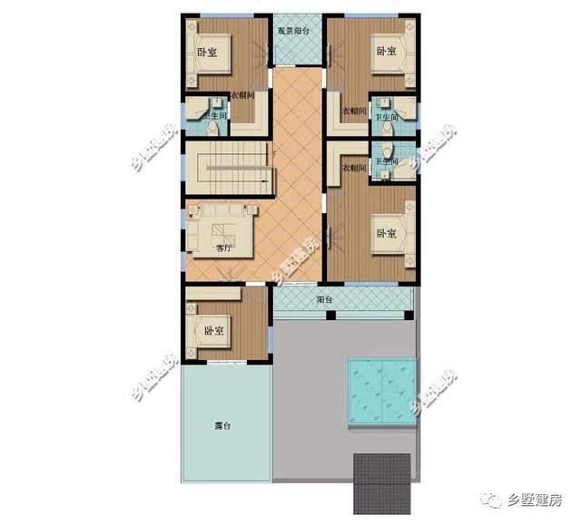 360平農(nóng)村四合院別墅設(shè)計圖，黛瓦白墻，簡約大方，還有陽光房+健身房