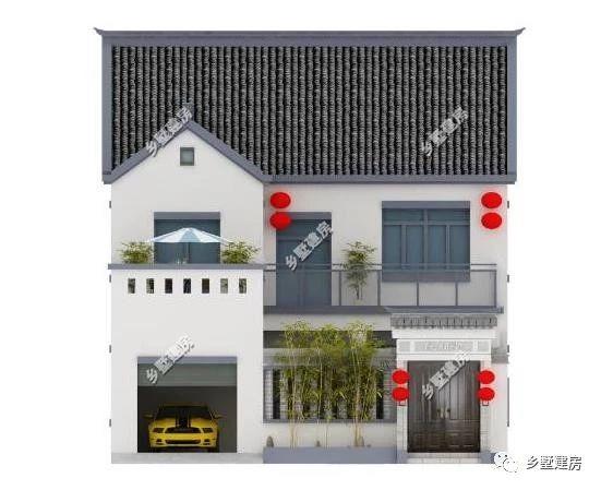 360平農(nóng)村四合院別墅設(shè)計圖，黛瓦白墻，簡約大方，還有陽光房+健身房