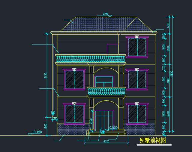 三層自建房帶羅馬柱，外觀造型簡(jiǎn)潔大方，色彩明快