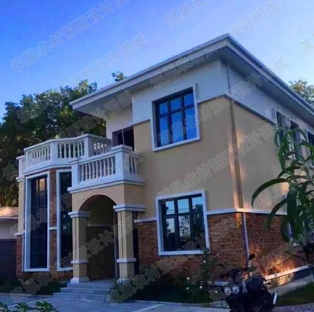 農(nóng)村二層別墅圖，20萬133㎡2廳5臥帶挑空客廳落地窗，一起來看看