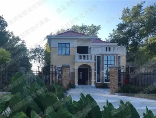 農(nóng)村二層別墅圖，20萬133㎡2廳5臥帶挑空客廳落地窗，一起來看看