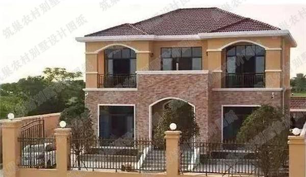 全套農(nóng)村二層小別墅建成效果圖展示20萬11.8×10.8米2廳6臥，簡單易建！