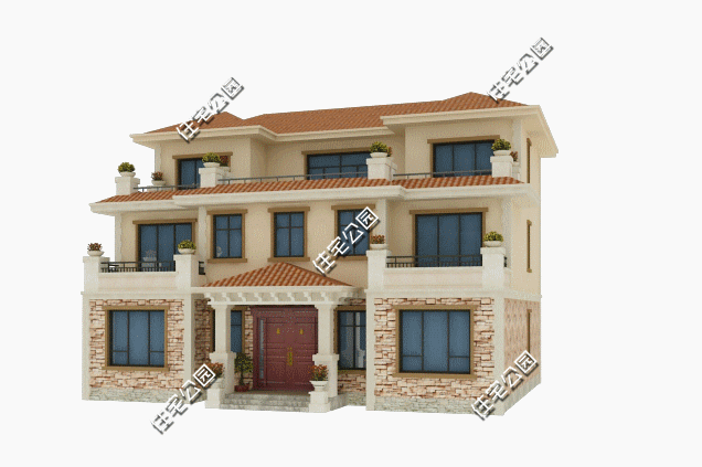 15x12米農(nóng)村別墅戶型圖，8室2廳8衛(wèi)帶露臺(tái)，造型美觀大氣，內(nèi)部合理舒適