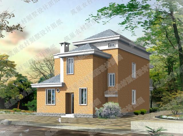 80平米二層小戶型別墅圖，20萬1廳3室?guī)чw樓層（附高清效果圖）