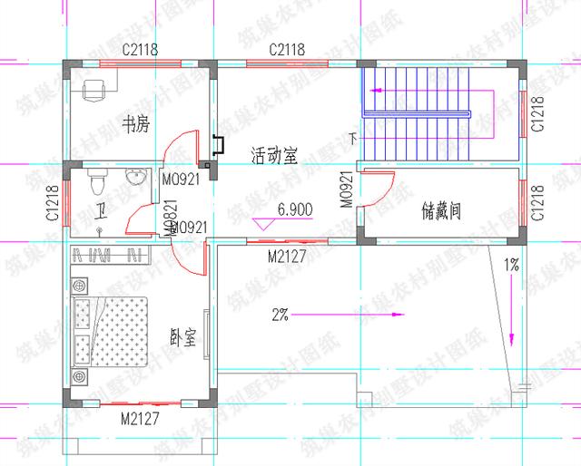 三層別墅全套設計圖，30萬12×9米3廳6臥，外觀設計簡潔大氣