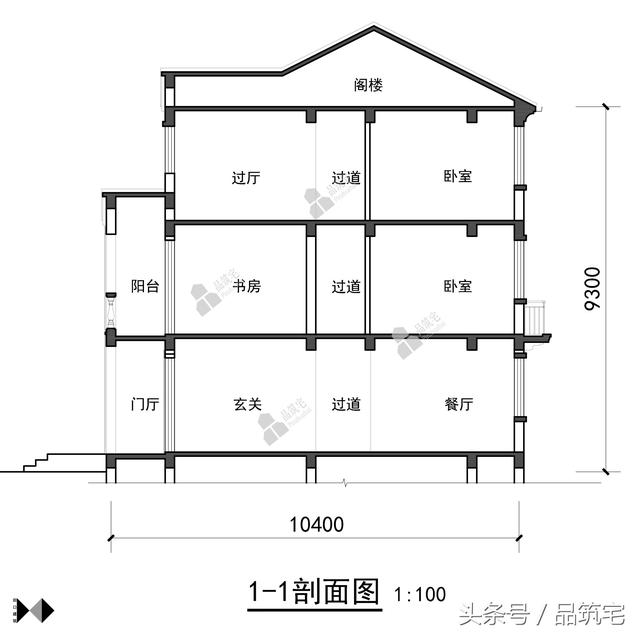 12X10三層西班牙風(fēng)格別墅圖，戶型方正、緊湊實用，有露臺有陽光房有院子，一家共享天倫~