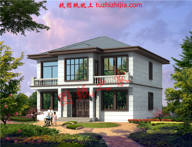 私人二層農(nóng)村小樓設計圖，外觀靚麗，富有現(xiàn)代氣息