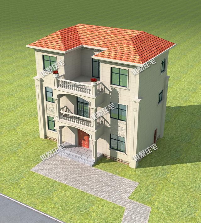 12x7.3米三層農(nóng)村別墅圖，布局實(shí)用造價(jià)低，溫暖卻不張揚(yáng)，想給它99個(gè)贊