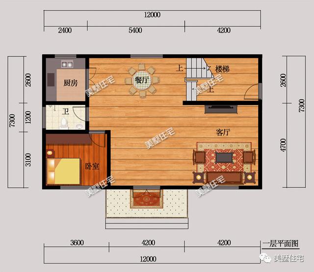 12x7.3米三層農(nóng)村別墅圖，布局實(shí)用造價(jià)低，溫暖卻不張揚(yáng)，想給它99個(gè)贊