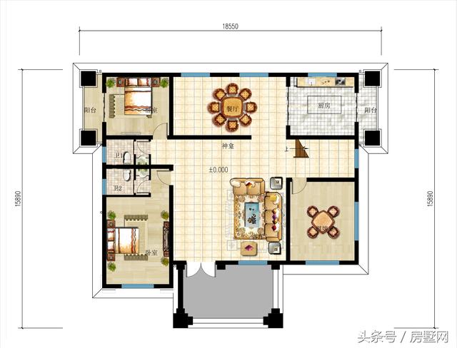 一款精美的歐式風格別墅圖，三層樣式占地120平，漂亮至極！