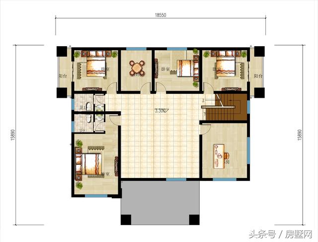 一款精美的歐式風格別墅圖，三層樣式占地120平，漂亮至極！