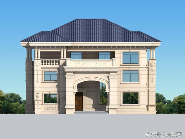 一款精美的歐式風格別墅圖，三層樣式占地120平，漂亮至極！