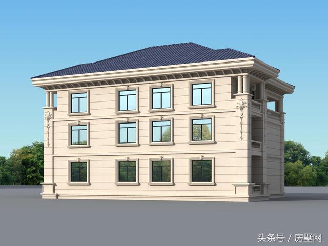 一款精美的歐式風格別墅圖，三層樣式占地120平，漂亮至極！