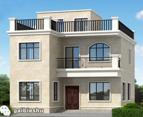 二層平屋頂自建房設(shè)計(jì)圖，20萬2廳4臥10×13米一樓帶神位+主臥套房