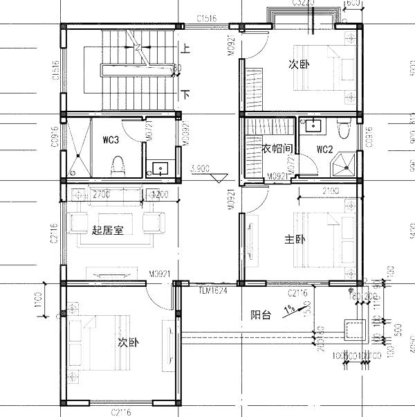 二層平屋頂自建房設(shè)計(jì)圖，20萬2廳4臥10×13米一樓帶神位+主臥套房