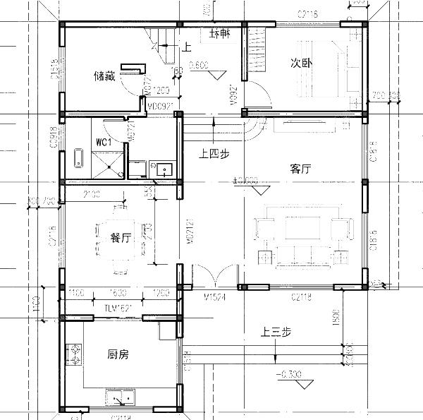 二層平屋頂自建房設(shè)計(jì)圖，20萬2廳4臥10×13米一樓帶神位+主臥套房