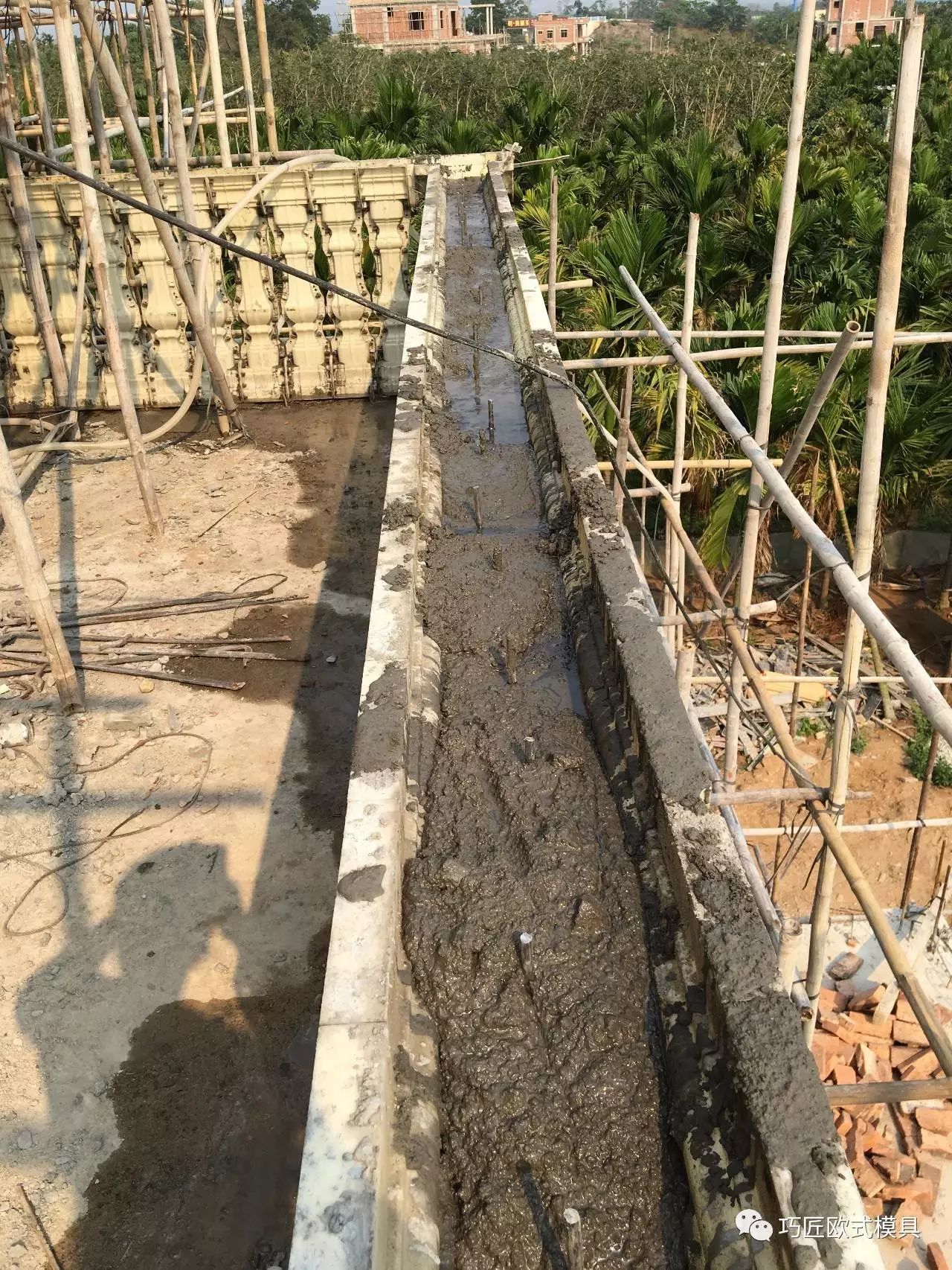 現(xiàn)澆水泥陽臺(tái)護(hù)欄/圍欄模具，ABS工程塑料，附施工案例