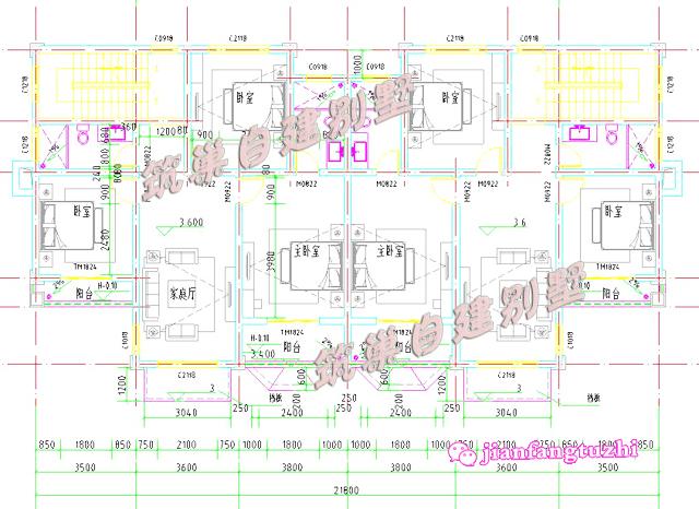 二層農(nóng)村兄弟雙拼房別墅設(shè)計圖效果圖，總面積450平方米22x11米，對稱設(shè)計彰顯房屋的氣勢