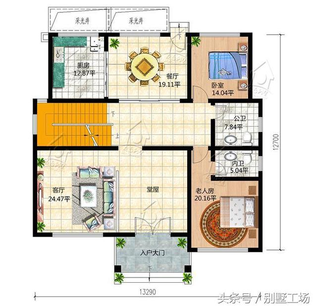 造價46萬農(nóng)村三層別墅圖，外觀立體有層次，帶地下室閣樓