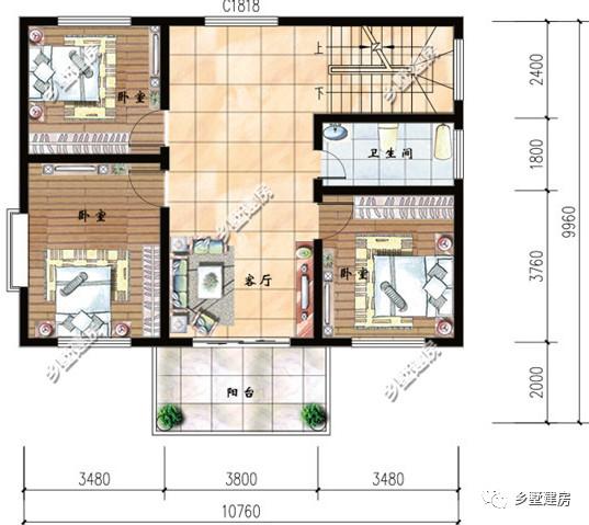 三款農(nóng)村二層別墅圖，不到100平的農(nóng)村小別墅，讓你知道小面積也有好布局