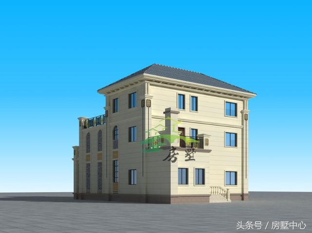 適用于兩代人居住的三層別墅圖，門第建造非常漂亮，內(nèi)部功能區(qū)齊全