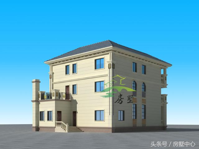 適用于兩代人居住的三層別墅圖，門第建造非常漂亮，內(nèi)部功能區(qū)齊全