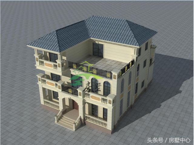 適用于兩代人居住的三層別墅圖，門第建造非常漂亮，內(nèi)部功能區(qū)齊全