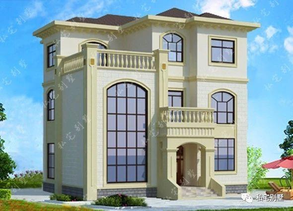 歐式框架大氣客廳通高三層農村自建房別墅圖，建了都說好