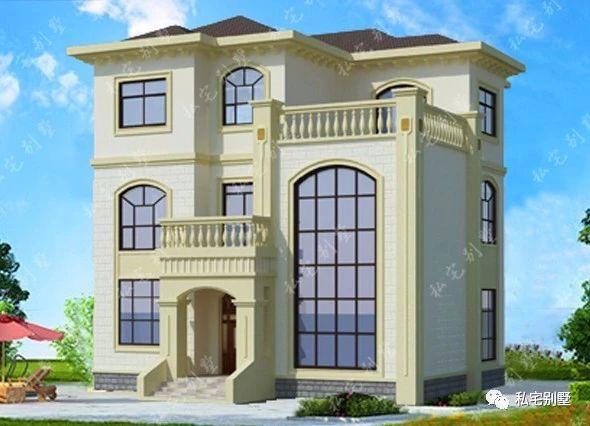 歐式框架大氣客廳通高三層農村自建房別墅圖，建了都說好