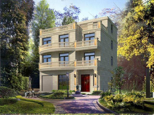 四層農(nóng)村別墅設(shè)計圖帶車庫陽臺書房衣帽間