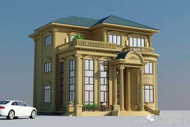 10X13.6米二層歐式風(fēng)格別墅圖，小面積也能建的這么氣派，堪比百萬豪宅