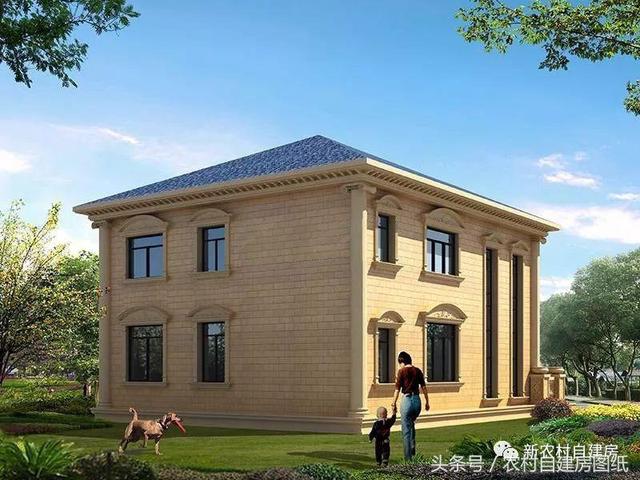 10X13.6米二層歐式風(fēng)格別墅圖，小面積也能建的這么氣派，堪比百萬豪宅