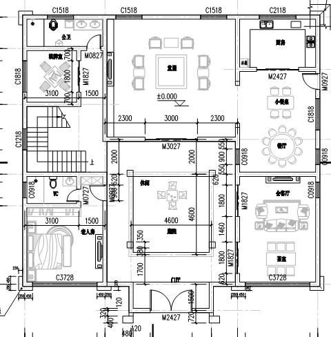 三層新中式別墅合院設計圖，階梯式外觀時尚大氣，內部功能房齊全