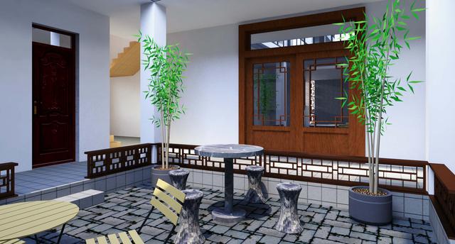 三層新中式別墅合院設計圖，階梯式外觀時尚大氣，內部功能房齊全