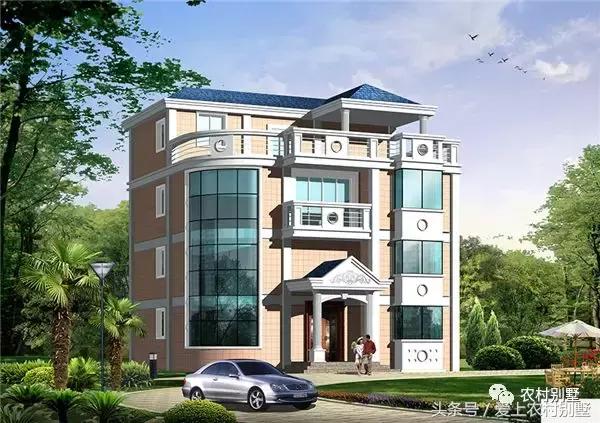 120平新農(nóng)村框架結(jié)構(gòu)別墅圖，三層半+挑空客廳+大露臺(tái)，超氣派超流行的一款別墅