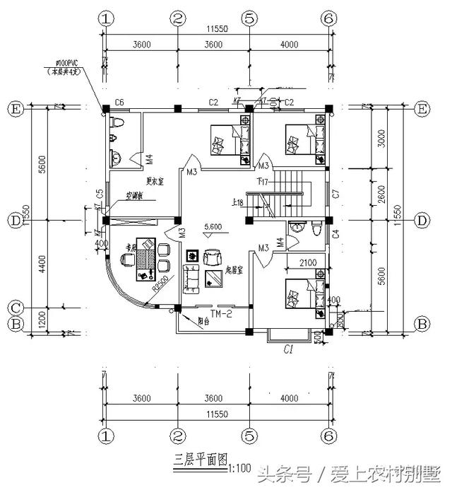 120平新農(nóng)村框架結(jié)構(gòu)別墅圖，三層半+挑空客廳+大露臺(tái)，超氣派超流行的一款別墅